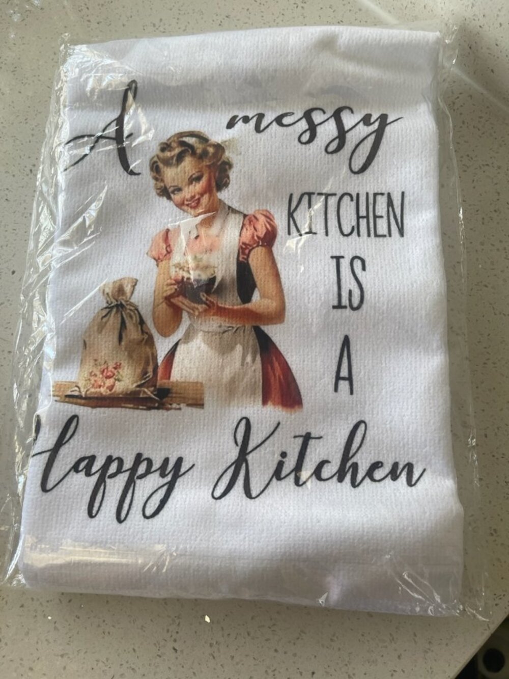 Retro Vintage Style Kitchen Towels Set of 2 Pinup Cooking Decor New with Tags